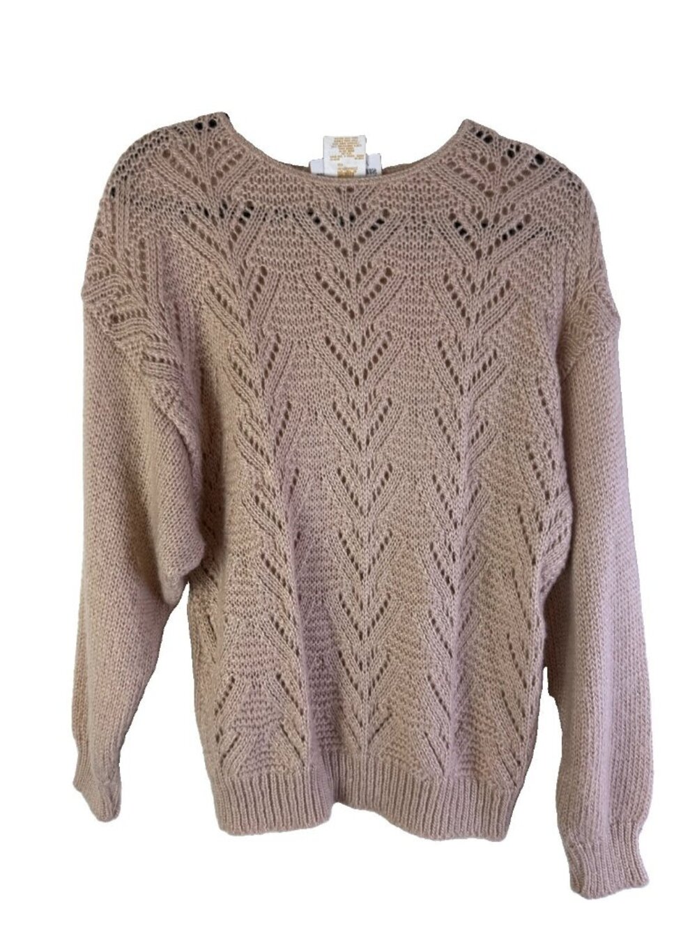 Vintage 80s Sweater Laser Cut Dolman Baggy Granny Streetwear USA